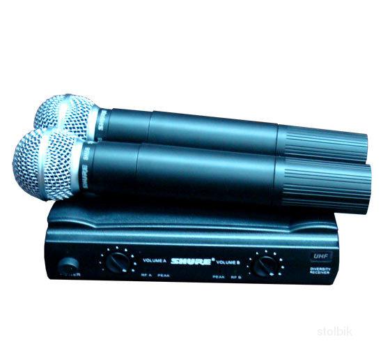 Микрофон SHURE SM58 радиосистема­( беспроводной) 2 микрофона.кейс.магазин. - Россия