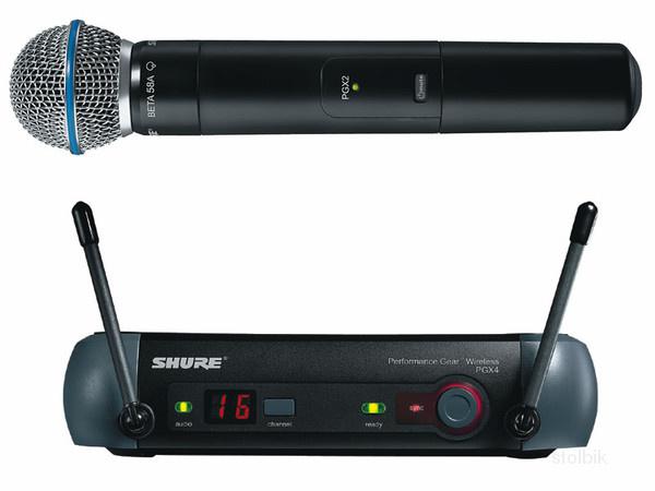 Микрофон SHURE PGX24/BETA58 проф.радиосистема.магазин. - Россия