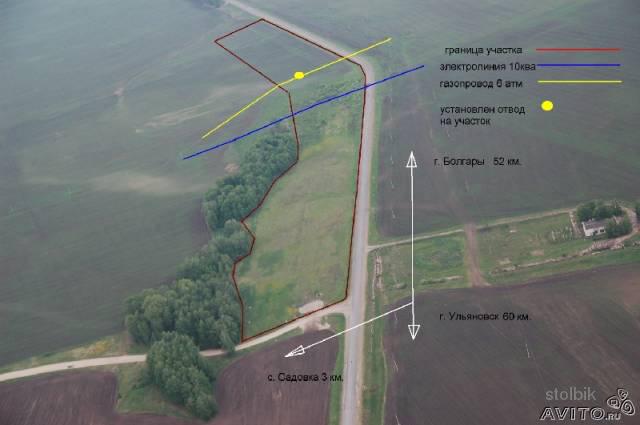Земельный участок 9.4 га. вдоль автодороги Ульяновск-Болгары-Казань. - Россия